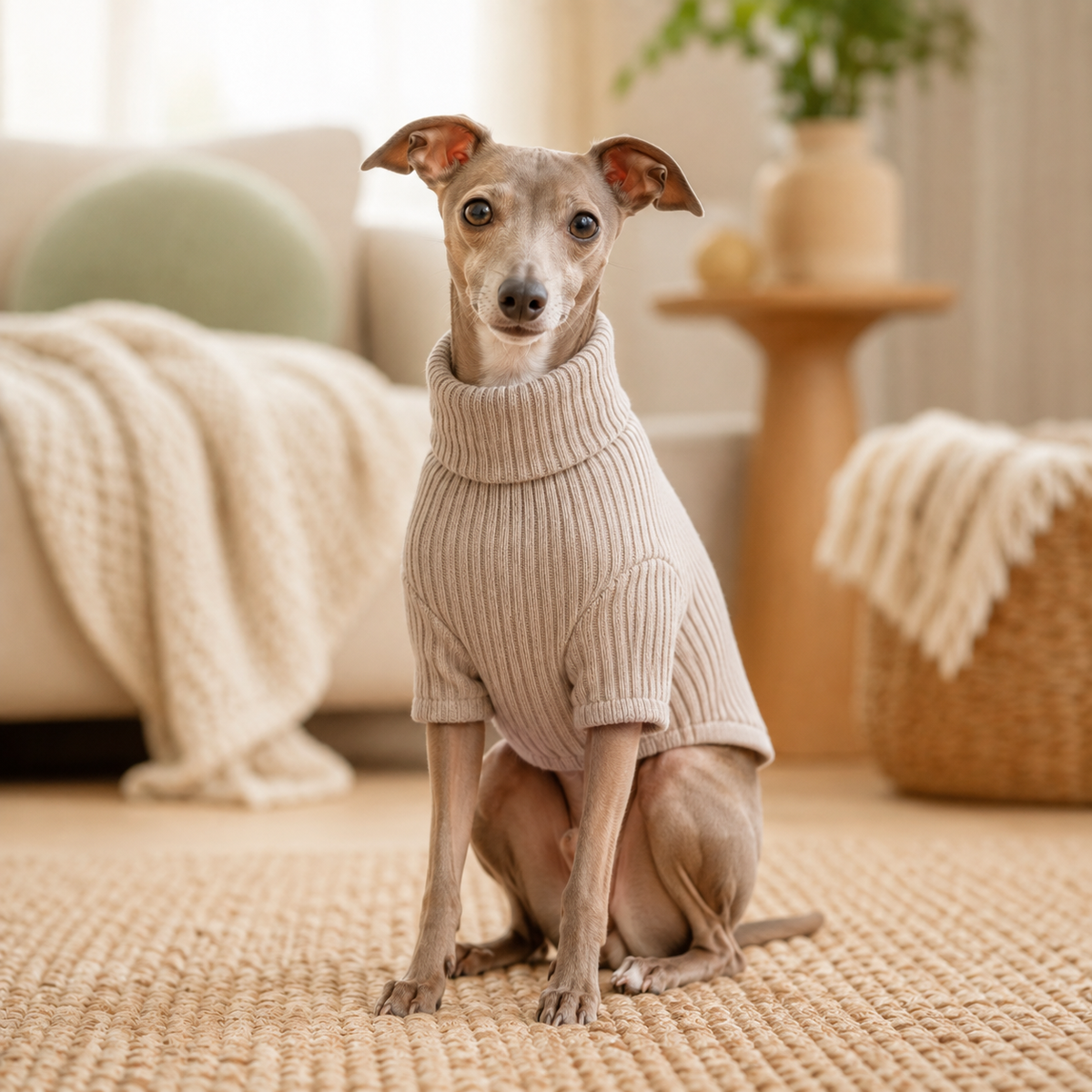 NAXPELORA™ LumiSoft Dog Turtleneck Sweater – Stretch Knit Puppy Shirt, Minimalist Pet Clothing