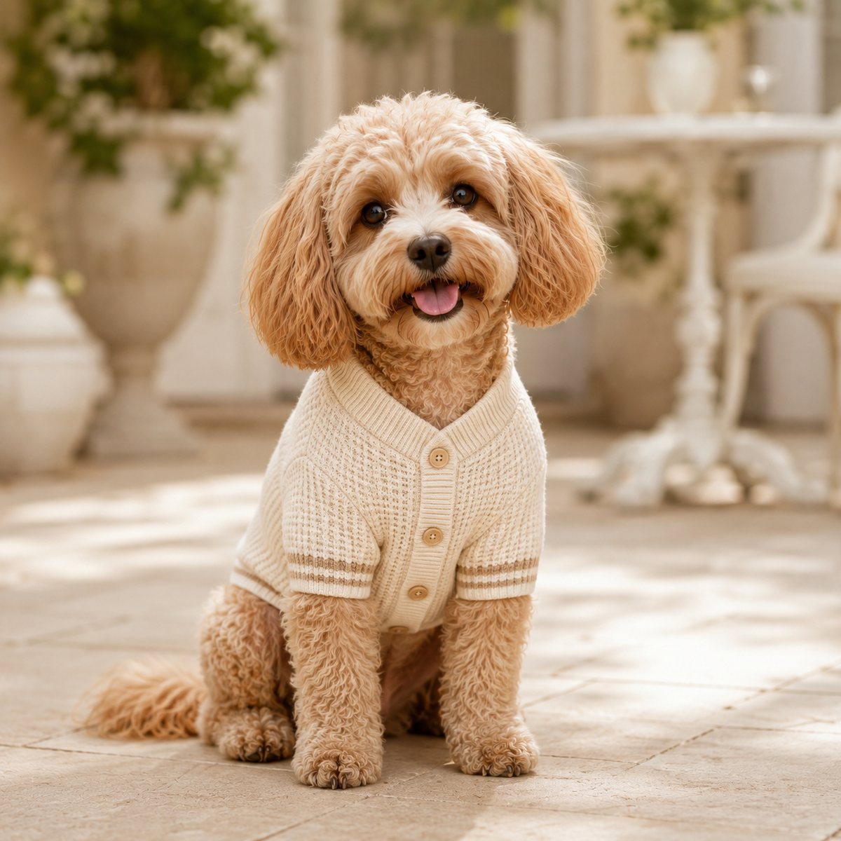 NAXPELORA™ Dog Cardigan Sweater – Lightweight Knit Pet Jacket, Elegant Puppy Clothes
