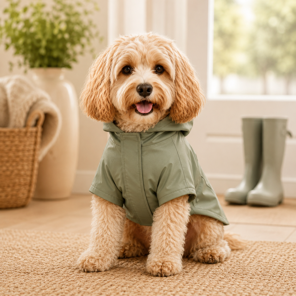 NAXPELORA™ Studio Lightweight Dog Raincoat – Water-Resistant Pet Jacket, Packable Puppy Rain Shell