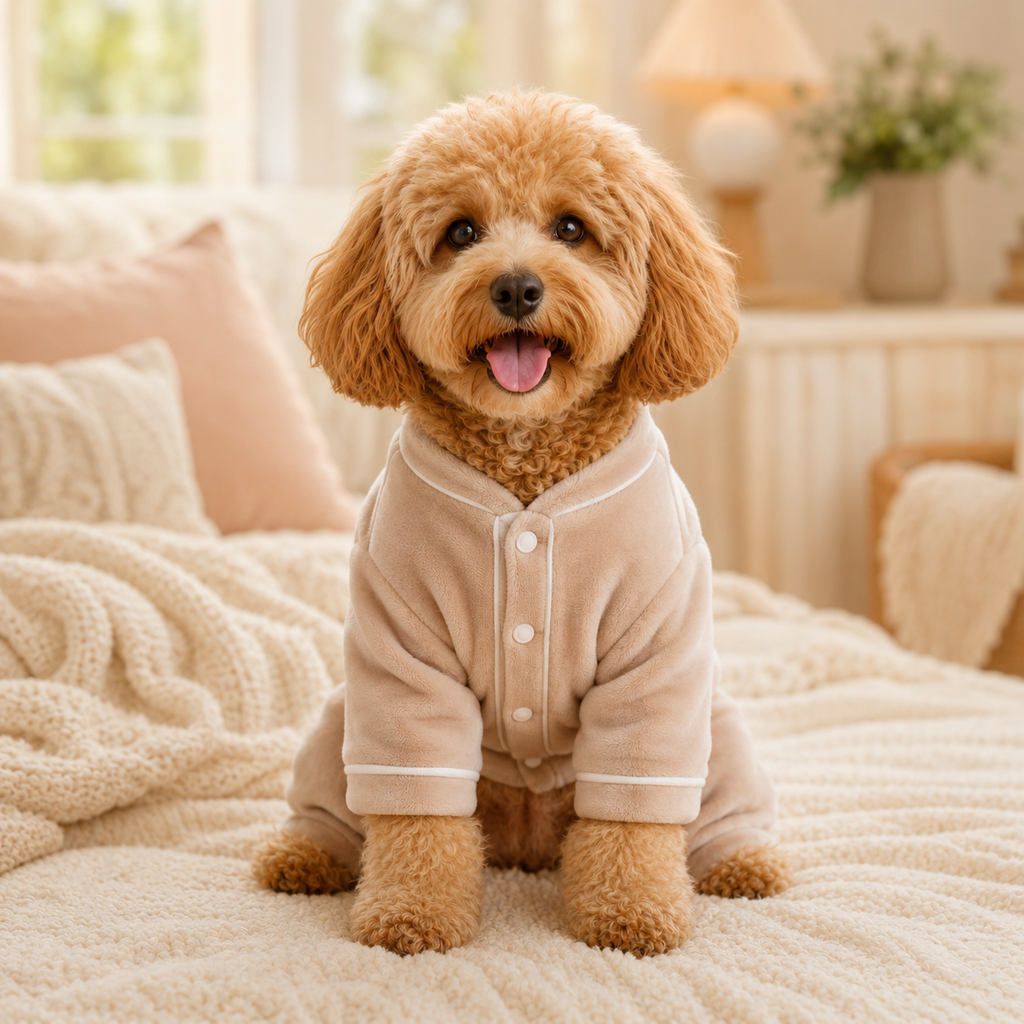 NAXPELORA™ VelvetEase Dog Pajamas – Soft Pet Lounge Wear, Cozy Puppy Sleepwear, Stretch Jumpsuit