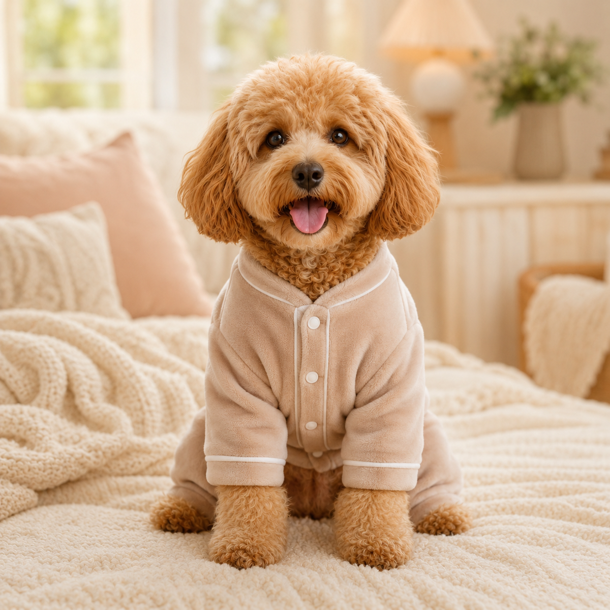 NAXPELORA™ VelvetEase Dog Pajamas – Soft Pet Lounge Wear, Cozy Puppy Sleepwear, Stretch Jumpsuit