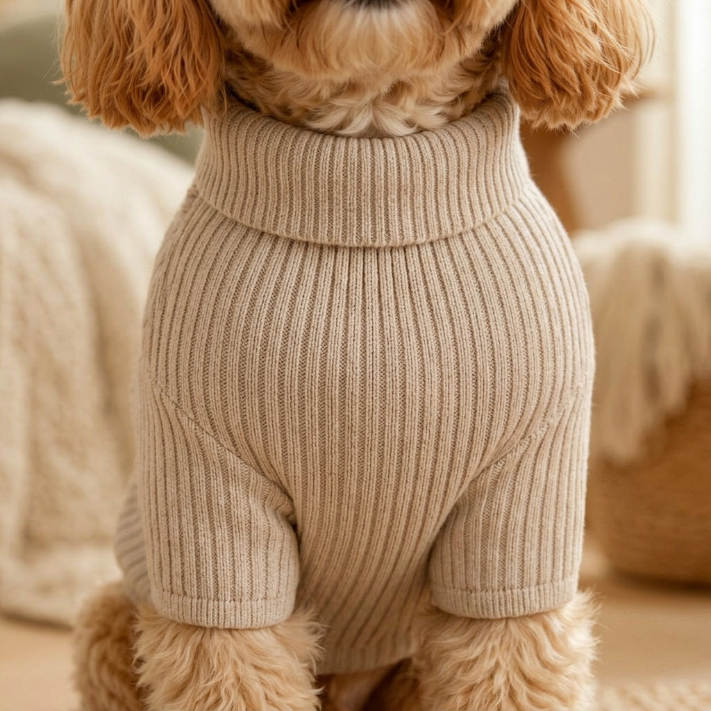 NAXPELORA™ CloudSoft Ribbed Dog Sweater – Lightweight Knit Pet Pullover, Cozy Stretch Puppy Clothes