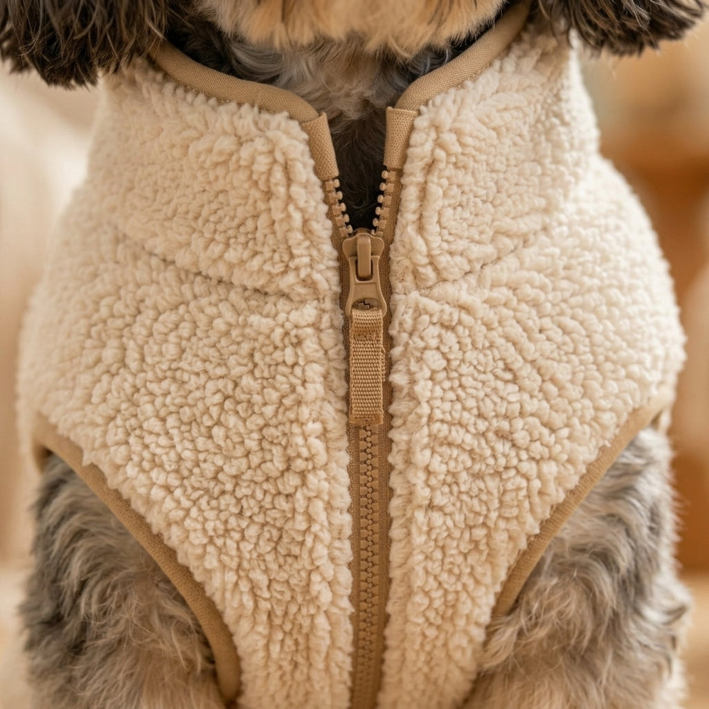 NAXPELORA™ Aspen Sherpa Dog Jacket – Warm Fleece Pet Coat, Teddy Puppy Outerwear