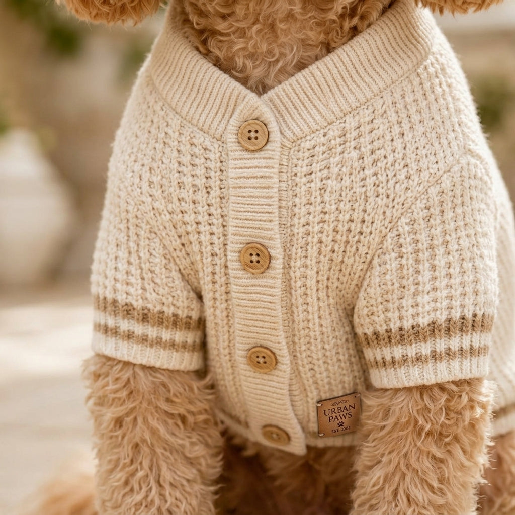 NAXPELORA™ Dog Cardigan Sweater – Lightweight Knit Pet Jacket, Elegant Puppy Clothes