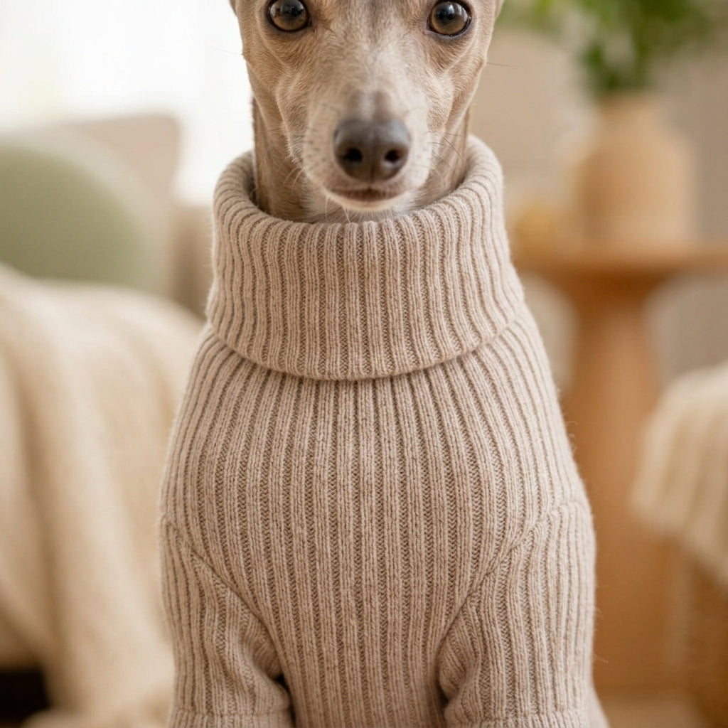 NAXPELORA™ LumiSoft Dog Turtleneck Sweater – Stretch Knit Puppy Shirt, Minimalist Pet Clothing
